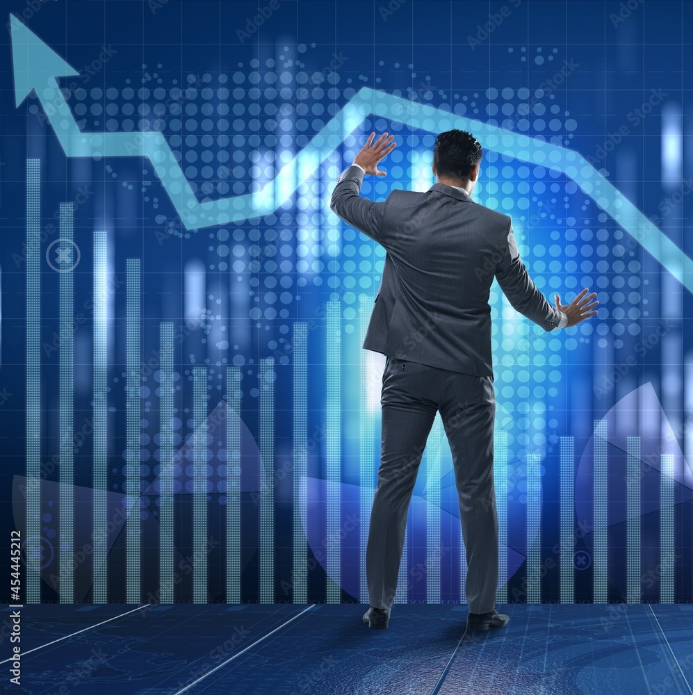 Man in stock trading business concept Man in stock trading business concept