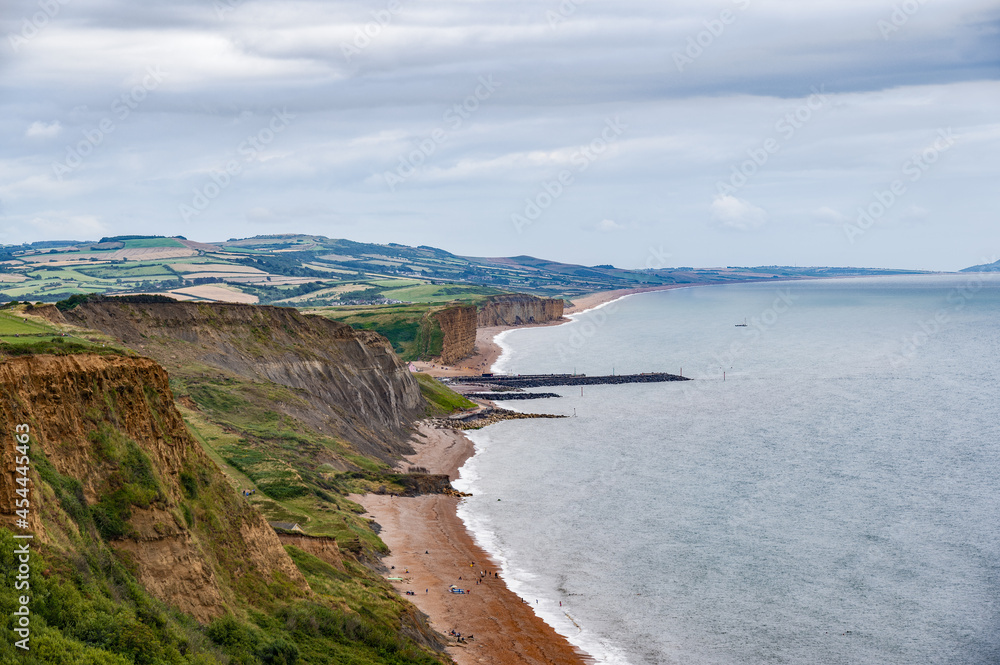Dorset Coastline and hills on English south coast 