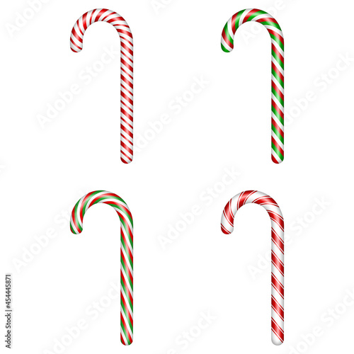 Set of isolated christmas candy canes