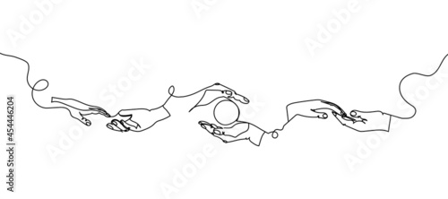 Hand gestures one line set art. Continuous line drawing of gesture, love, infatuation, support, protection, like.