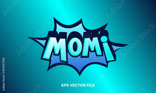 Simple Text  MOMI  logo design template photo