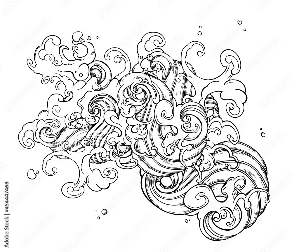 Wave drawn with a line Wave drawn with a line