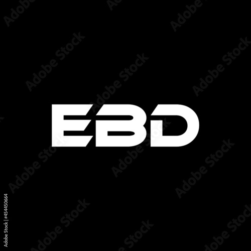 EBD letter logo design with black background in illustrator, vector logo modern alphabet font overlap style. calligraphy designs for logo, Poster, Invitation, etc.