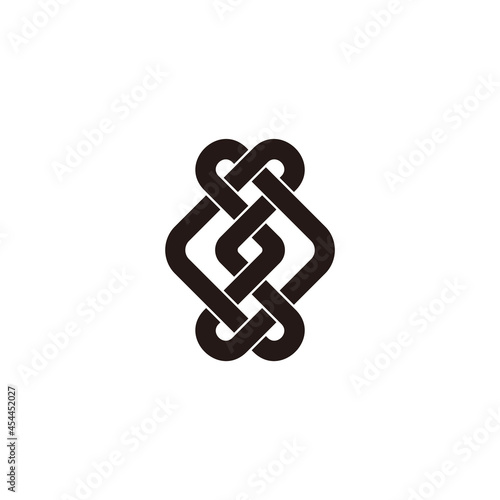 linked wire simple overlap arrow logo vector