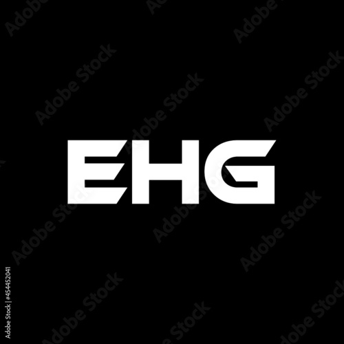 EHG letter logo design with black background in illustrator, vector logo modern alphabet font overlap style. calligraphy designs for logo, Poster, Invitation, etc.