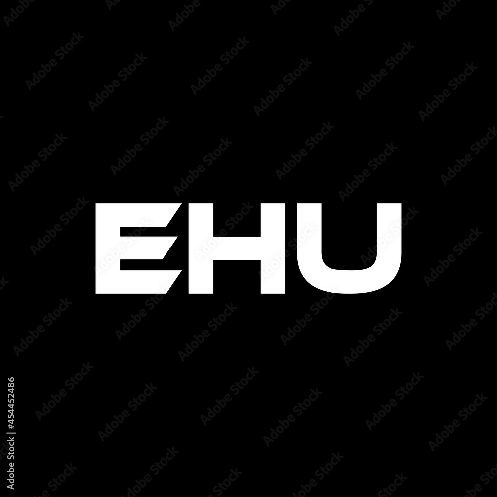 EHU letter logo design with black background in illustrator, vector logo modern alphabet font overlap style. calligraphy designs for logo, Poster, Invitation, etc. EHU letter logo design with black background in illustrator, vector logo modern alphabet font overlap style. calligraphy designs for logo, Poster, Invitation, etc.