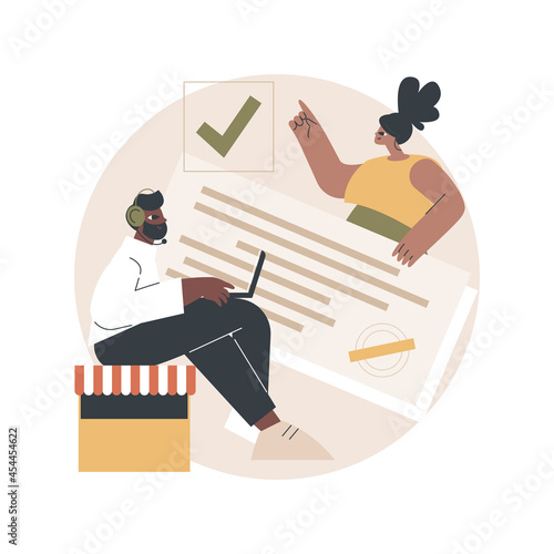 Acknowledgment received abstract concept vector illustration. Acknowledgment receipt letter, payment received, confirmation message, order status, correct delivery notification abstract metaphor.