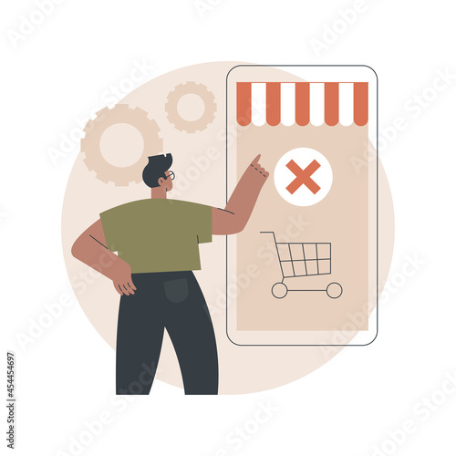 Order closed abstract concept vector illustration. Online shopping, purchase status, personal account, order canceled, shipping details, e-commerce store notification abstract metaphor.