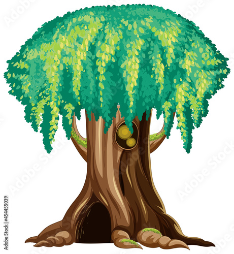 Fantasy huge tree on white background