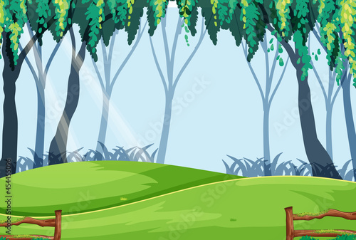 Empty fairytale forest scene