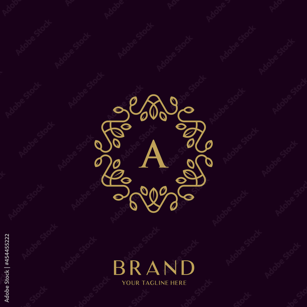 LUXURY LETTER A MONOGRAM AND NATURE LOGO DESIGN TEMPLATE LUXURY LETTER A MONOGRAM AND NATURE LOGO DESIGN TEMPLATE