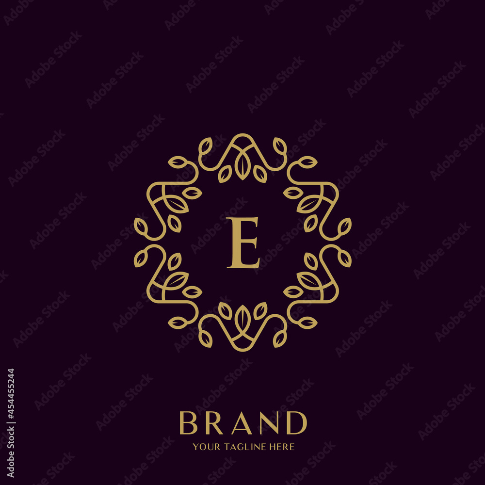LUXURY LETTER E MONOGRAM AND NATURE LOGO DESIGN TEMPLATE LUXURY LETTER E MONOGRAM AND NATURE LOGO DESIGN TEMPLATE