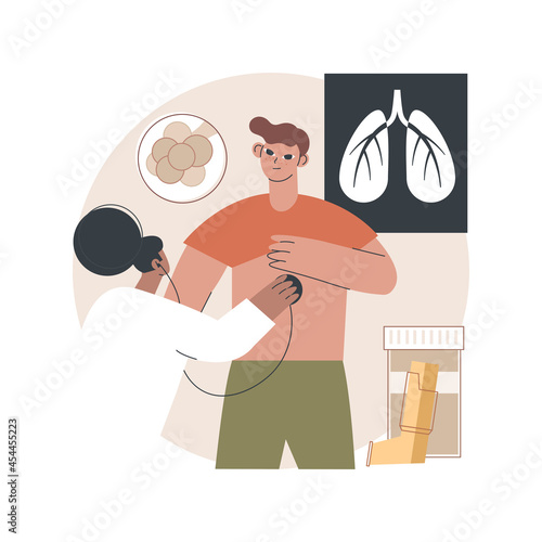 Chronic obstructive pulmonary disease abstract concept vector illustration. Obstructive pulmonary disease, chronic bronchitis, emphysema, COPD treatment, shortness of breath abstract metaphor.