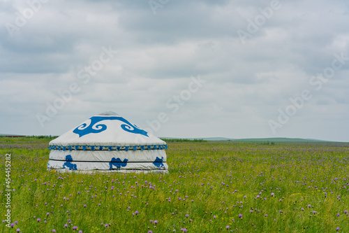 The summer landscape of the grassland in Hulunbuir, Inner Mongolia, China. photo