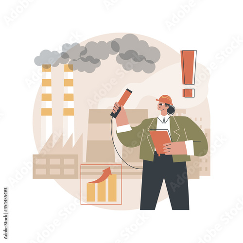 Air quality control abstract concept vector illustration. Environmental control, air quality system, pollution prevention, industrial district monitoring, indoors gas detection abstract metaphor.