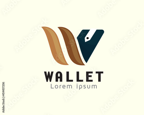 w wallet initial icon symbol logo template illustration
