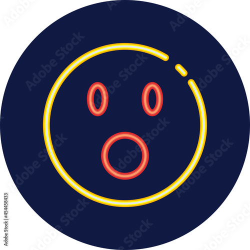 amazed neon icon
