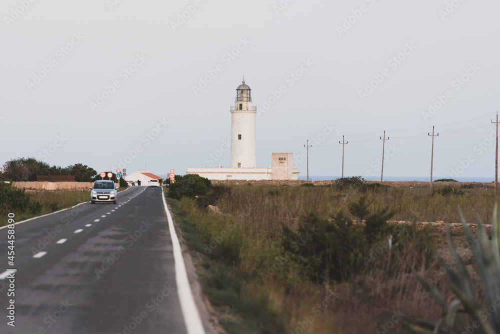 Road to the lighthouse in La Mola in Formentera in the summer of 2021