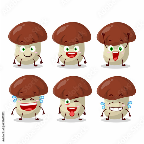 Cartoon character of bolete with smile expression