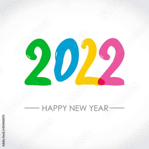 Bright vector design 2022. Flat template for the new year. Attractive uncluttered logo. 