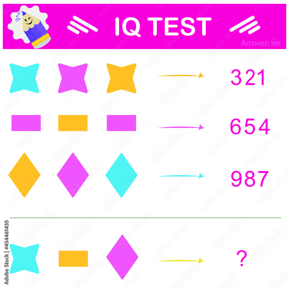 Vetor de Which number replaces the question mark? Intelligence puzzle