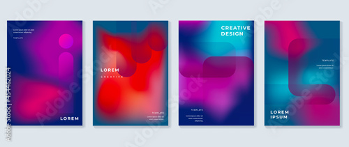 Fluid gradient background. Minimalist posters, cover, wall arts with colorful geometric shapes and liquid color. Modern wallpaper design for presentation, home decoration.  website and banner.