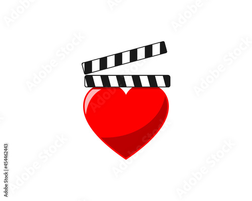 Clipboard movie with love shape logo