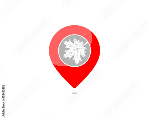 Maple leaf in the point location logo Free Download Maple leaf in the point location logo - GFXLoad