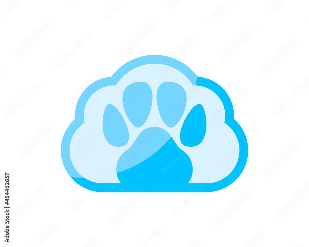 Simple cloud with pet finger print inside Simple cloud with pet finger print inside