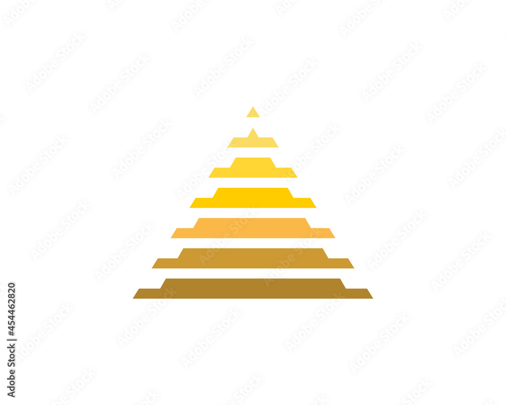Abstract golden pyramid vector illustration logo Abstract golden pyramid vector illustration logo