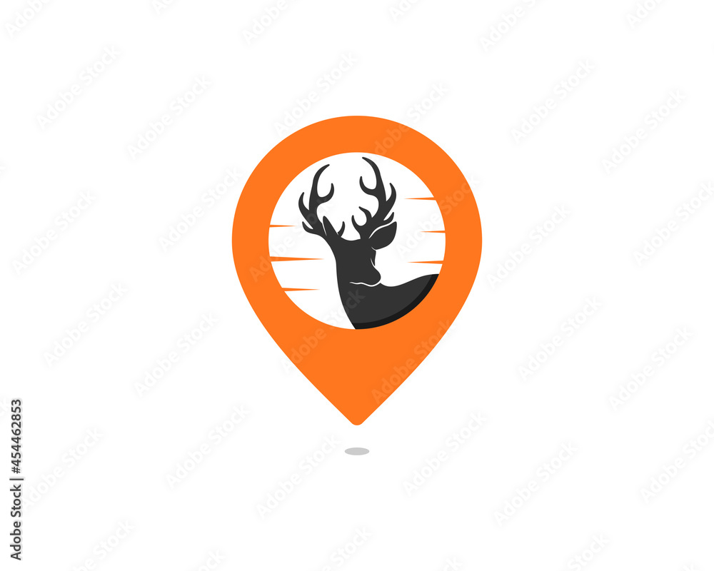 Obraz premium Deer head in the point location logo
