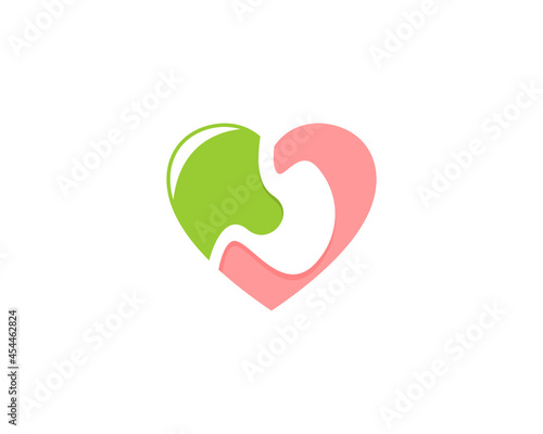 Stomach in the love shape logo