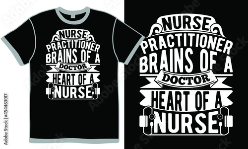 nurse practitioner brains of a doctor heart of a nurse, general practitioner, beautiful nurse, professional occupation nursing gift, nurse practitioner in silhouette design