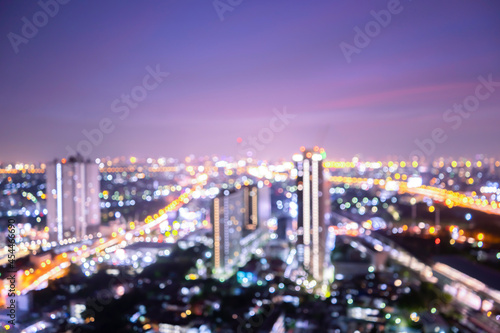 Blurred Photo, cityscape at twilight time