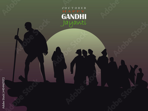 2nd October Mahatma Gandhi birthday celebration.vector illustration.