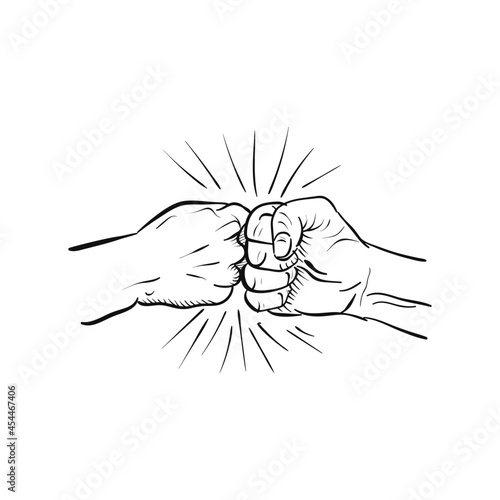 fist bump and hand illustration.  illustration and vector photo