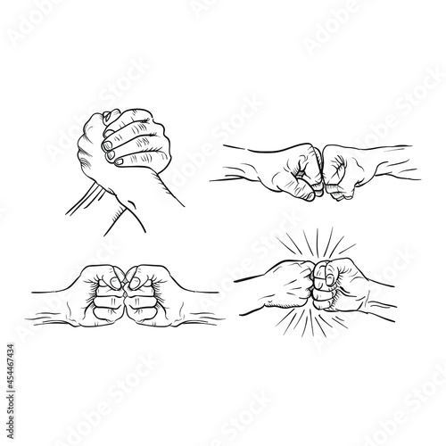 fist bump and hand illustration.  illustration and vector photo