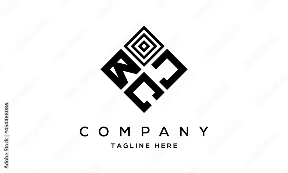 Fototapeta premium BJC square three latter logo vector