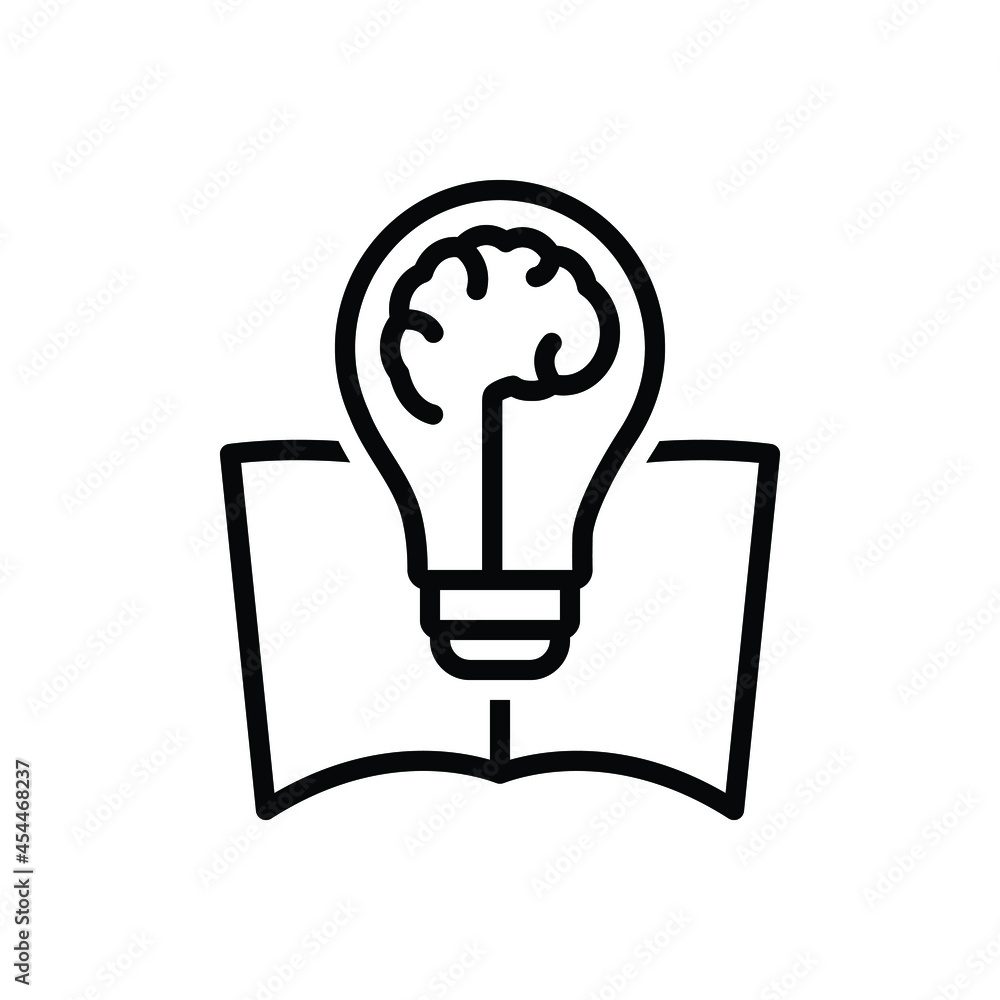 Black line icon for the power of knowledge Black line icon for the power of knowledge
