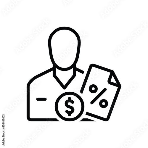 Black line icon for imposed