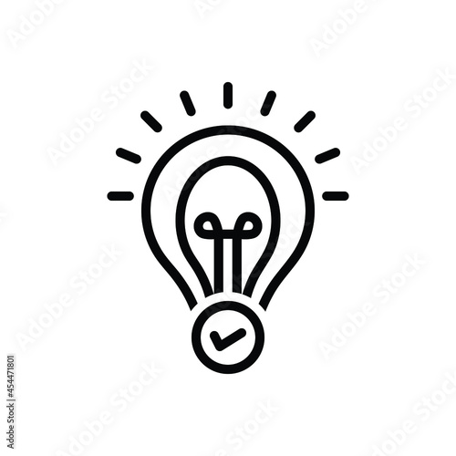 Black line icon for conclusion