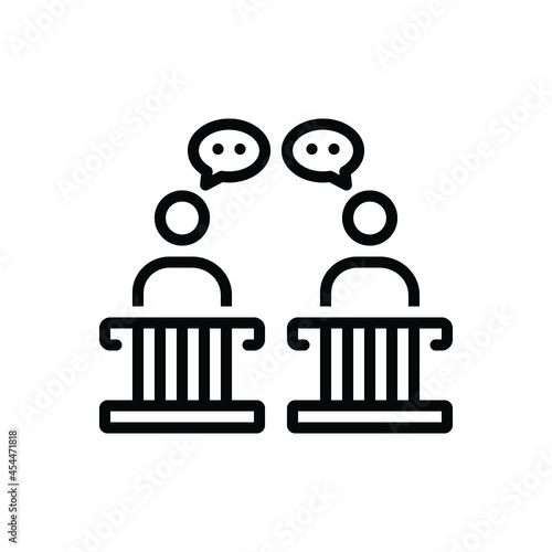 Black line icon for disputes