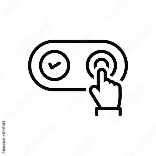 Black line icon for enabling