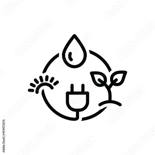 Black line icon for renewable