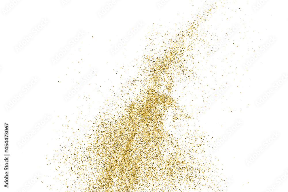 Gold Glitter Texture Isolated On White. Goldish Color Sequins. Celebratory Background. Golden Explosion Of Confetti. Vector Illustration, Eps 10. Gold Glitter Texture Isolated On White. Goldish Color Sequins. Celebratory Background. Golden Explosion Of Confetti. Vector Illustration, Eps 10.