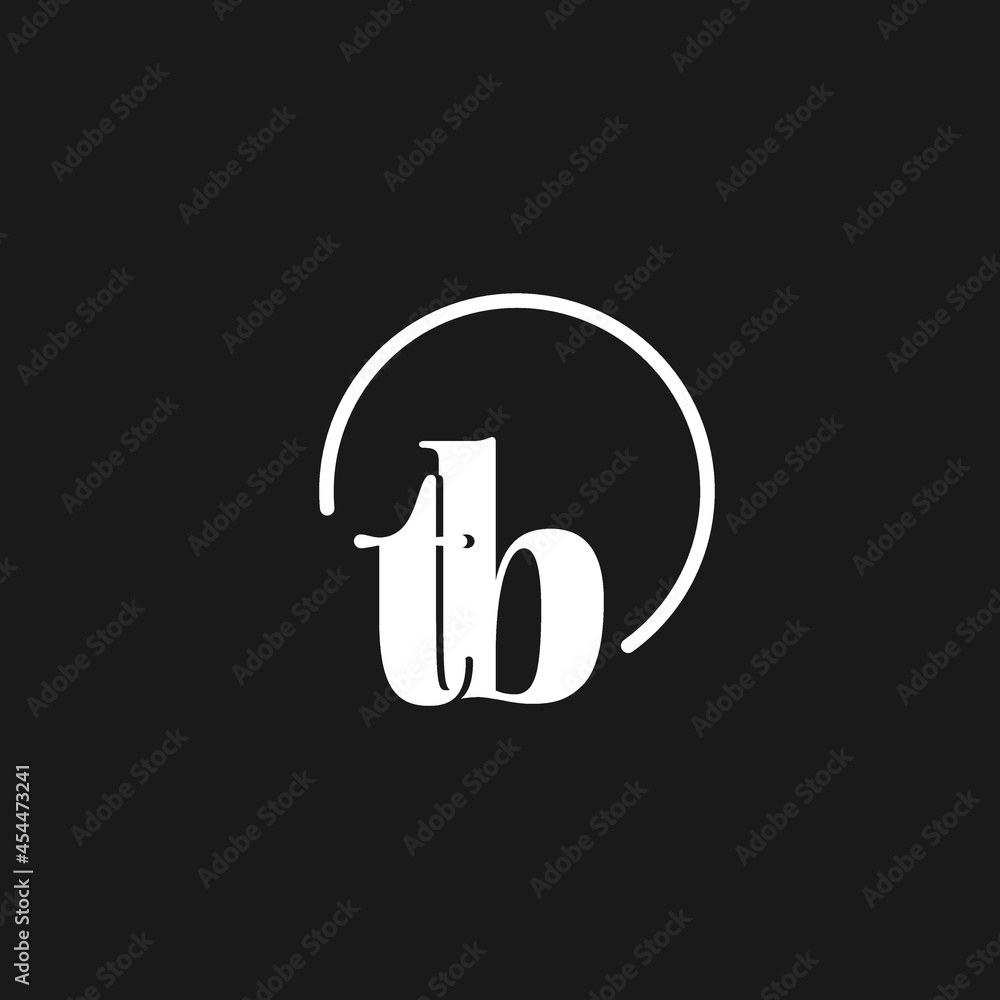 TB logo initials monogram with circular lines, minimalist and clean ...