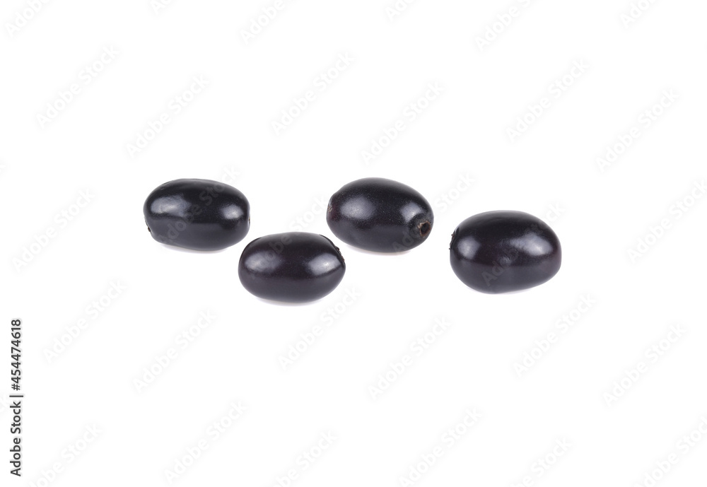 Jambolan plum or Java plum on white background. Jambolan plum or Java plum on white background.