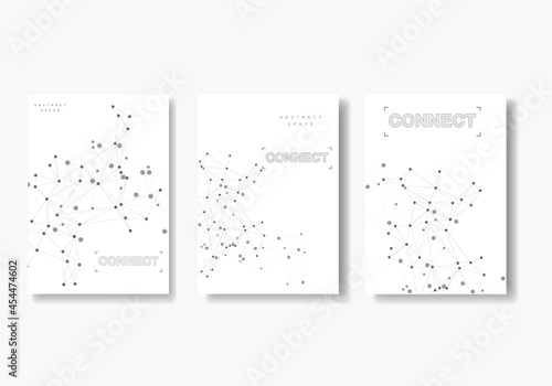 Modern technology concept. Abstract vector background. Digital communication. Social network. Molecular structure. Abstract geometric background. Business card