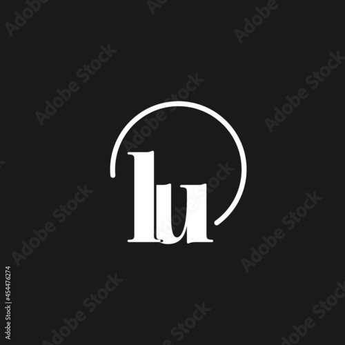 LU logo initials monogram with circular lines, minimalist and clean logo design, simple but classy style photo