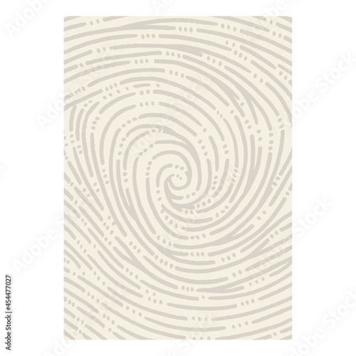 Fingerprint hand drawn abstract background. Sketch drawing universe A4 format cover design template for book  report  notebook  album  brochure  magazine  flyer  booklet. Part of set.